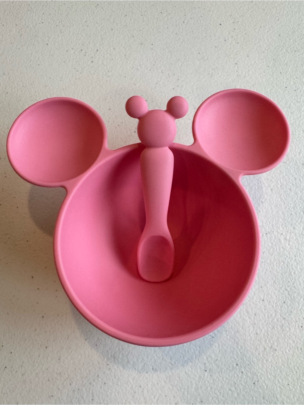 Disney Baby Bumkins Pink Mickey-Shape Silicone Suction Bowl with Spoon